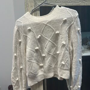 Elodie PomPom Cable Knit Crew neck sweater - Size XL